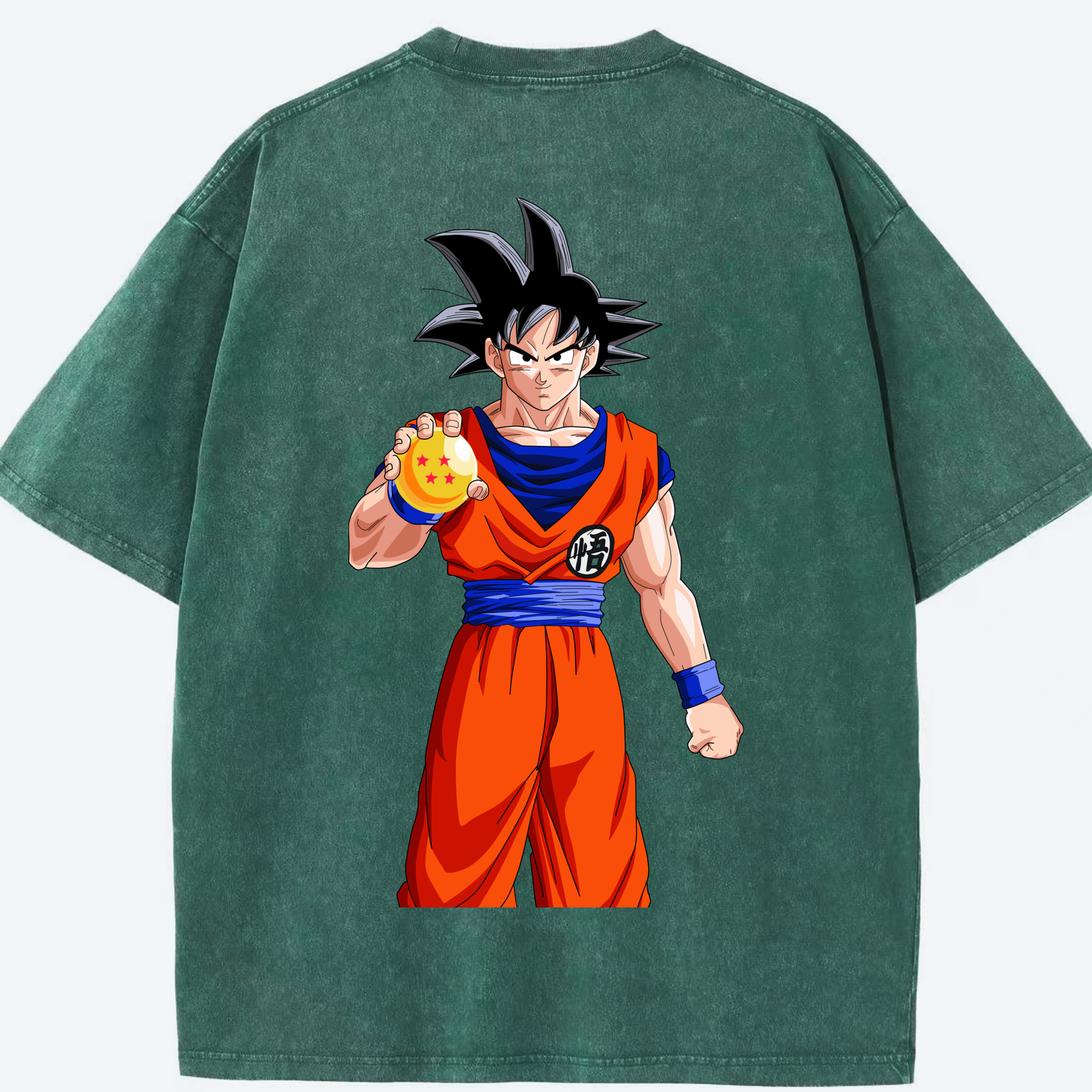 （画像用） ドラゴンボール 孫悟空（そん ごくう）Son Goku カカロット DRAGON BALL Kakarotto 綿100% ヴィンテージ風 半袖Tシャツ（背面プリント）